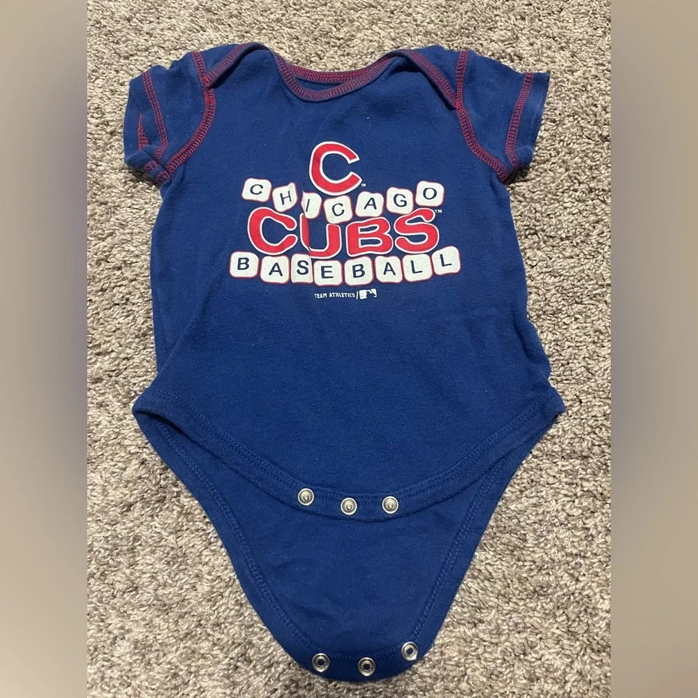 Chicago Cubs Bundle of 3 Baby‎ Bodysuit Set 6-9M Red, White & Blue